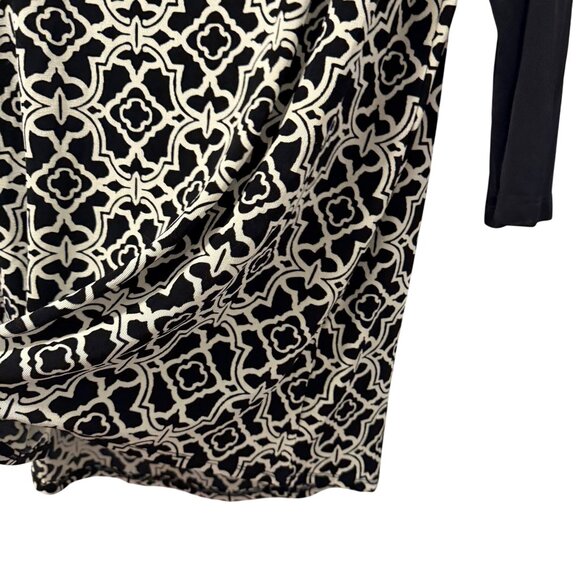 Chicos Black White Geometric Print Travelers blouse  Size M tunic - Picture 6 of 12